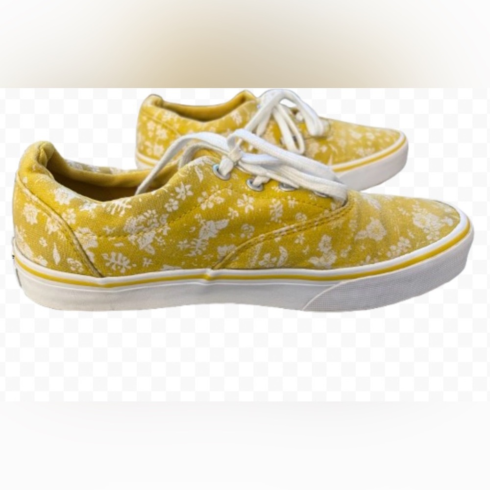 Vans Doheny Tropics Yellow Floral Off The Wall Skate Sneakers Size 8.5